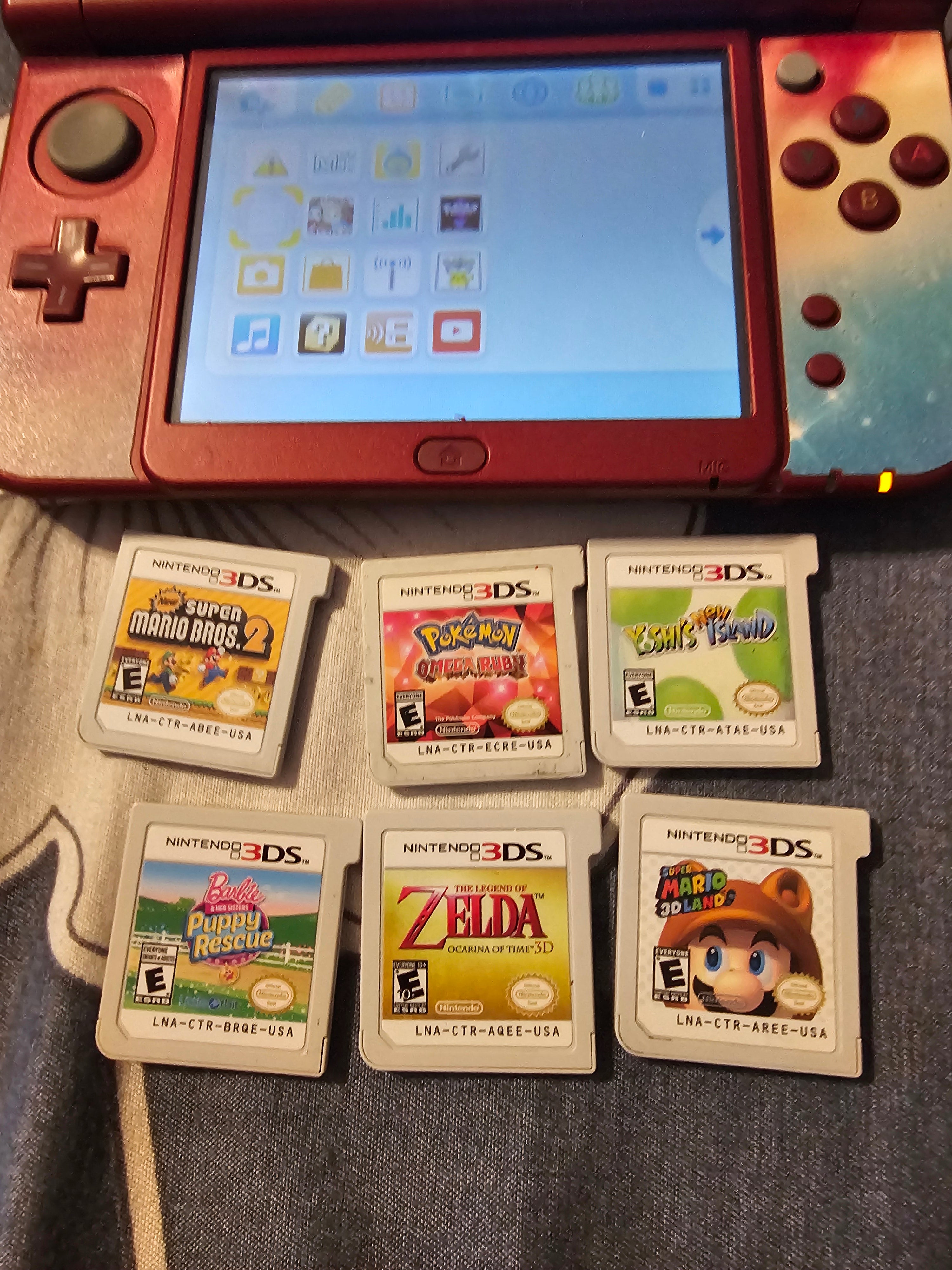 New 3ds xl red with games