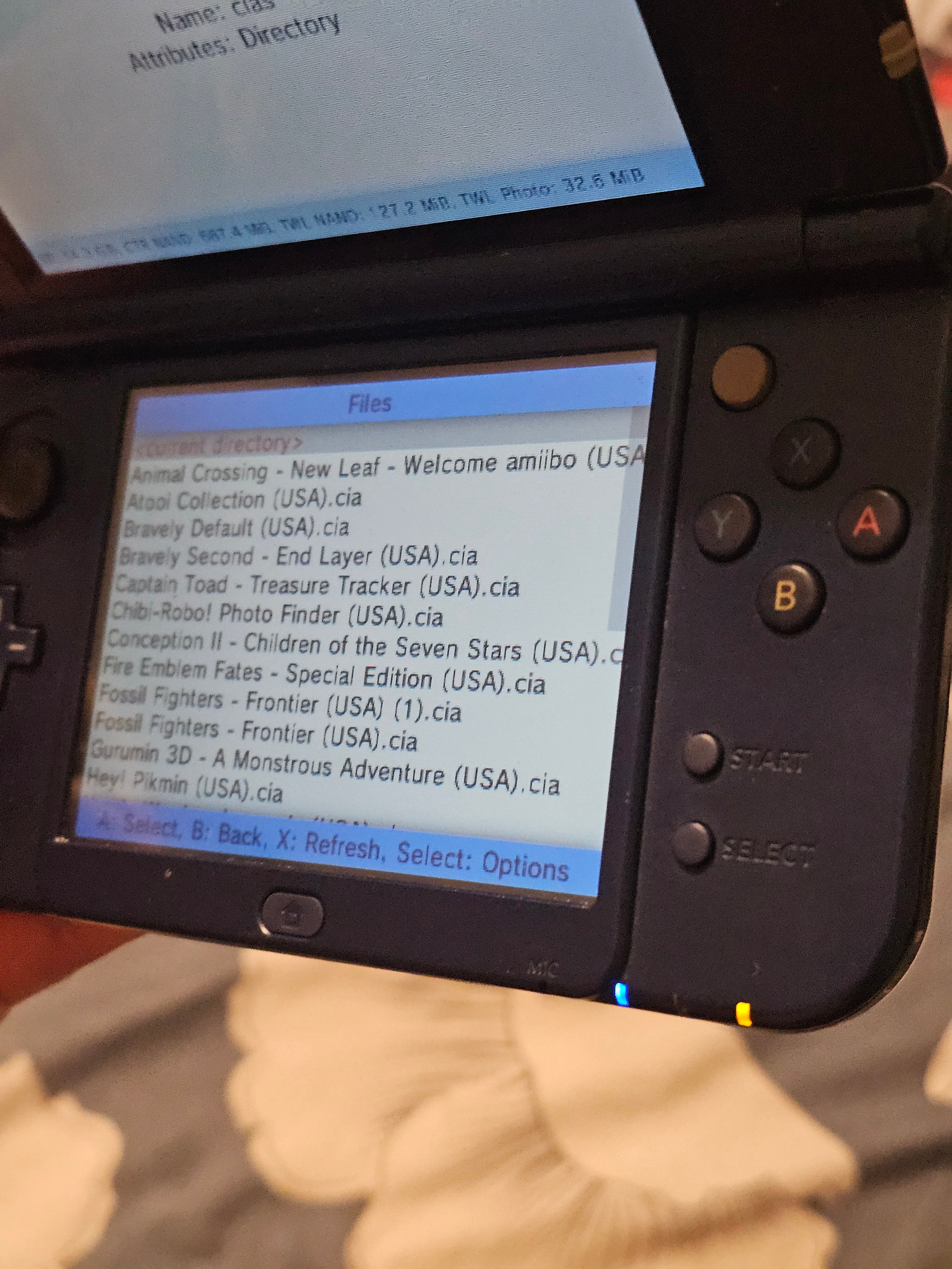 New galaxy 3ds xl modded with games